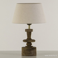 Tafellamp-lampvoet hout met brons (zonder kap)