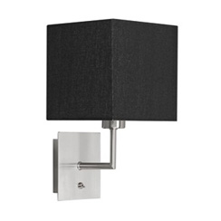 Wandlamp Hotel kubusvorm stof zwart