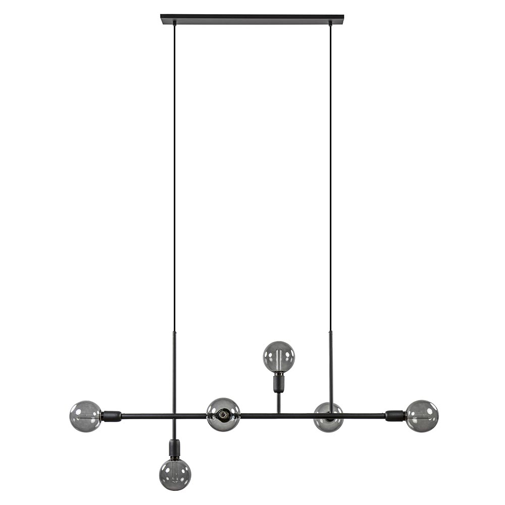 Mat zwarte 6-lichts hanglamp exclusief lichtbronnen