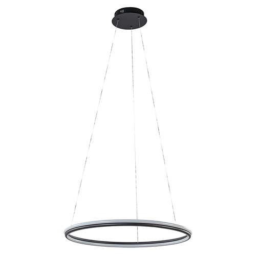 Zwarte hanglamp ring 60 cm met geïntegreerd LED