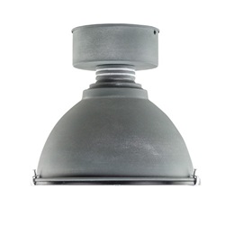 Industriele plafondlamp betonlook glas