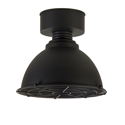 Springen Perceptueel Merchandising Industriële plafondlamp zwart grill | Straluma