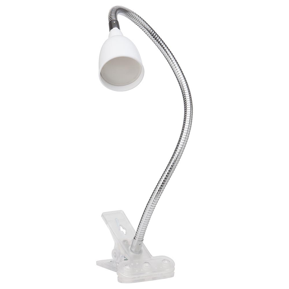 Flexibele klemlamp chroom met witte LED | Straluma