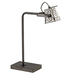 Stoere industriele tafel/bureaulamp black steel