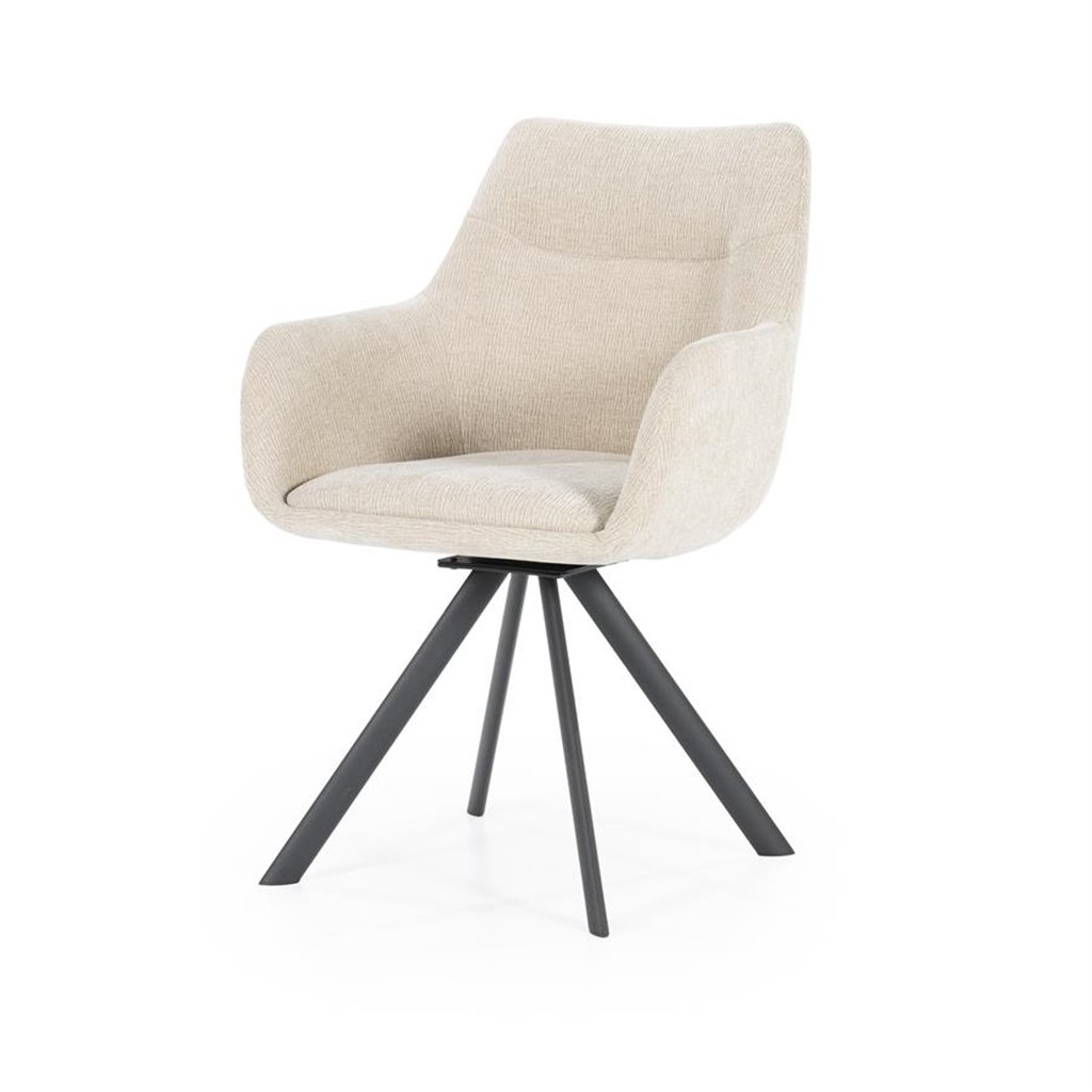 Comfortabele taupe Bliss stoel met armleuning