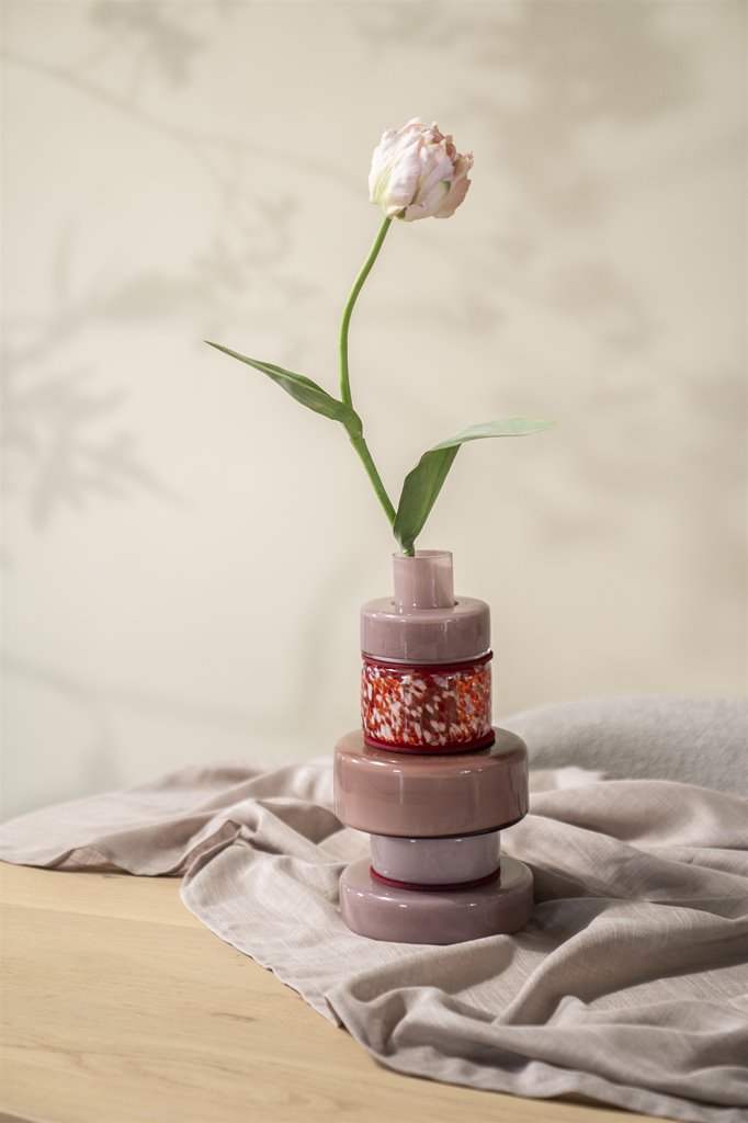 Golas decoratie vaas glas burgundy