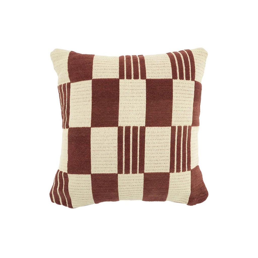 By-Boo kussen Twist 45x45 cm in burgundy