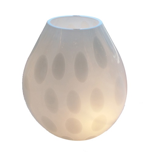 Tafellamp vaaslamp Murano glas wit