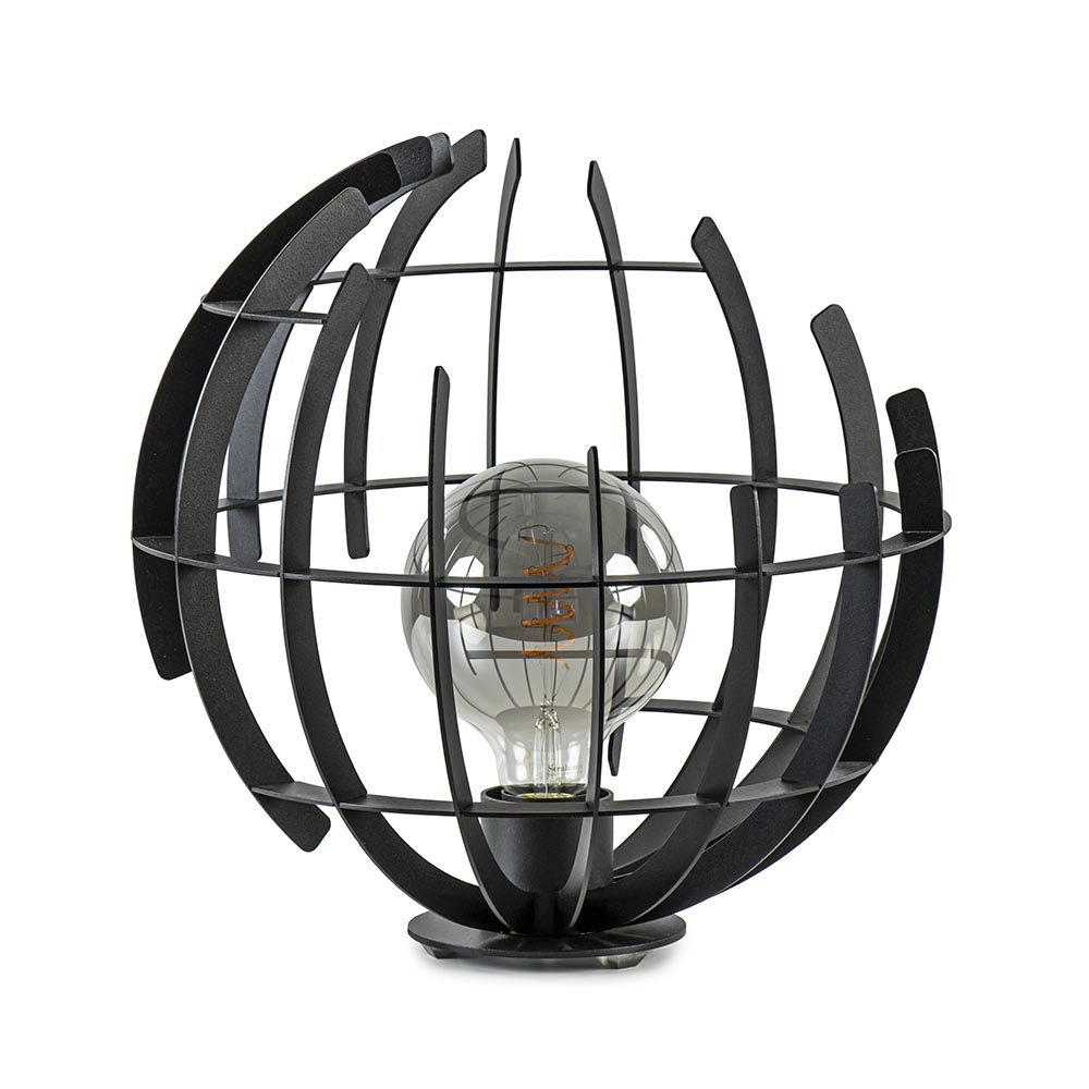 Ronde tafellamp Terra 35 cm zwart metaal