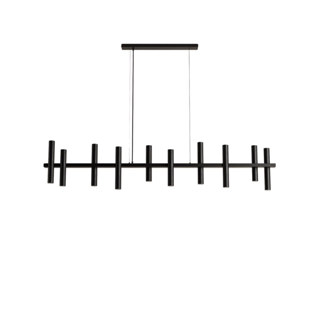 Ztahl hanglamp platinum 10 lichtpunten cilinder op balk