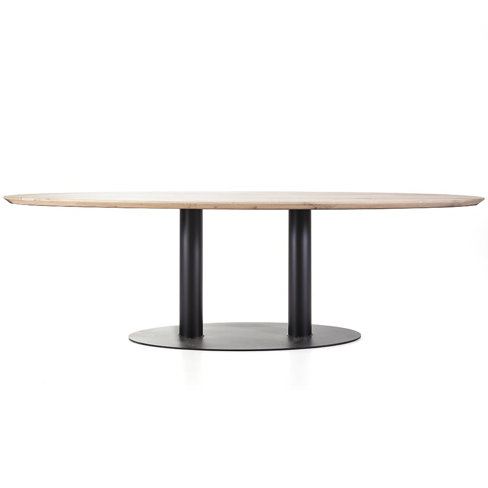 Ovale eetkamertafel eiken naturel 300x120 cm