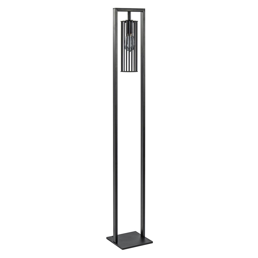 Moderne vloerlamp mat zwart metaal