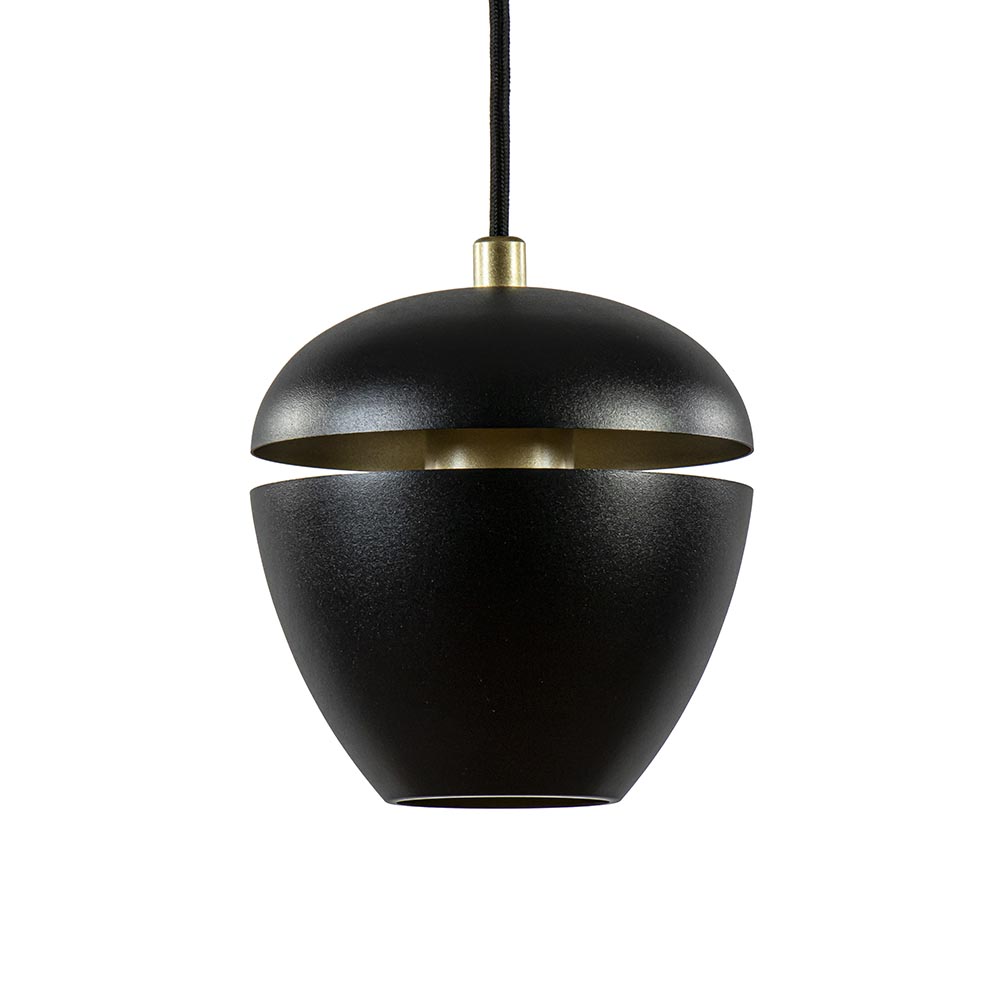 Hanglamp Claire 1L zwart/matgoud