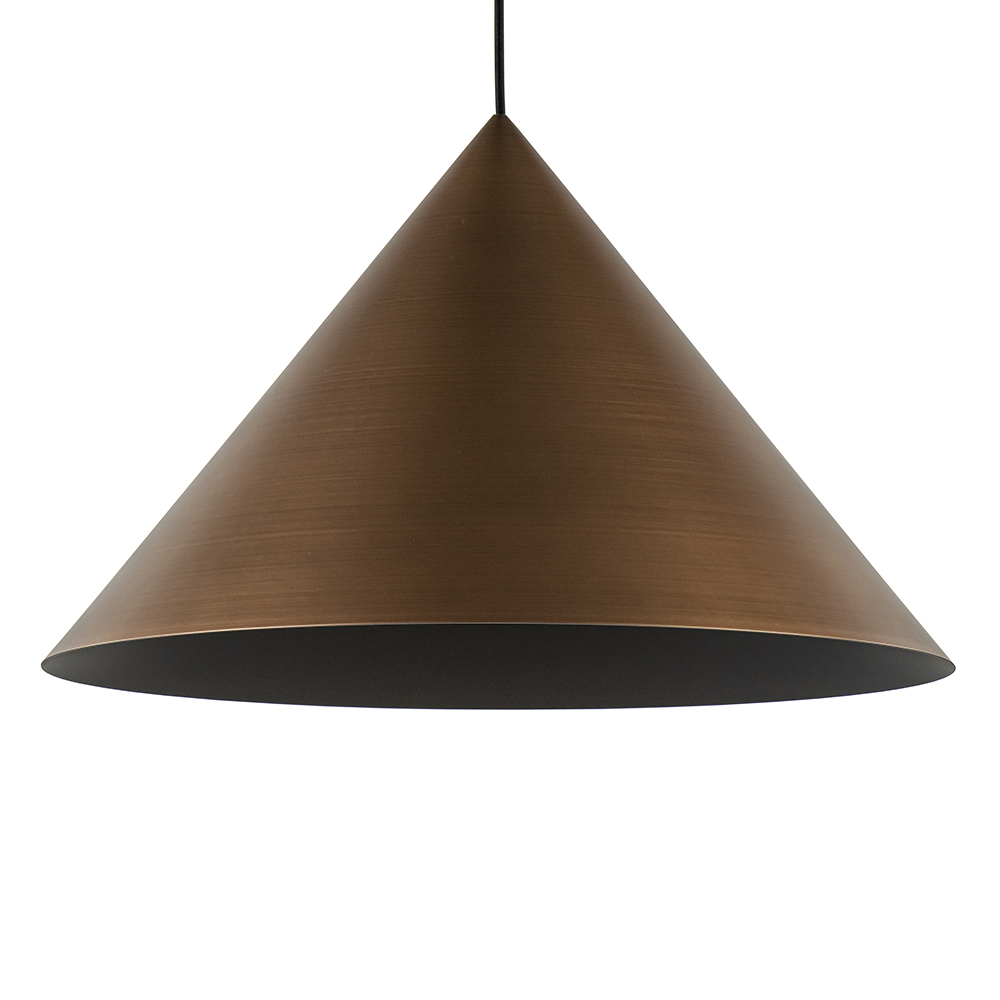 Ronde hanglamp koper met zwart snoer 55 cm