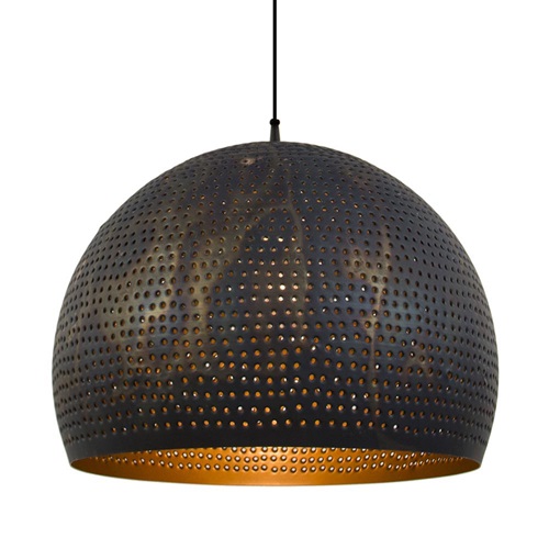 Hanglamp geperforeerd staal brons-bruin