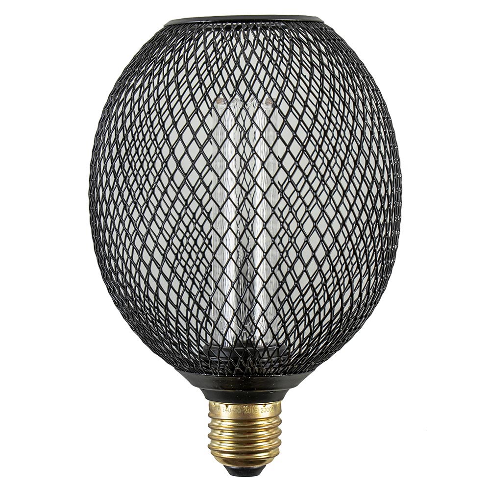 paddestoel Gemaakt om te onthouden lawaai 3-standen dimbare LED lamp E27 zwart gaas ovaal | Straluma