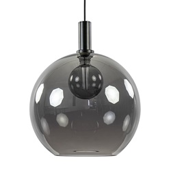 Hanglamp Chandra 1L zwart/smoke glas 40cm