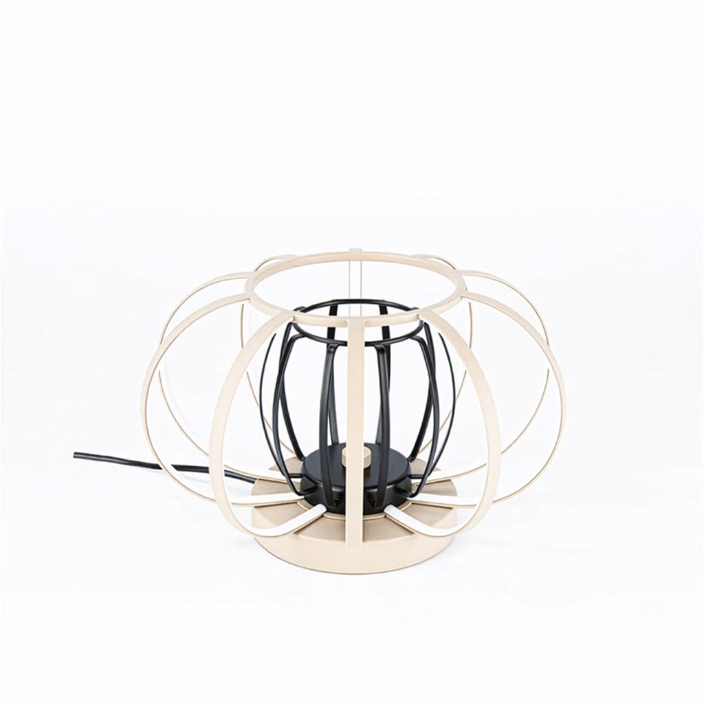 Moderne scandi tafellamp in zand/zwart