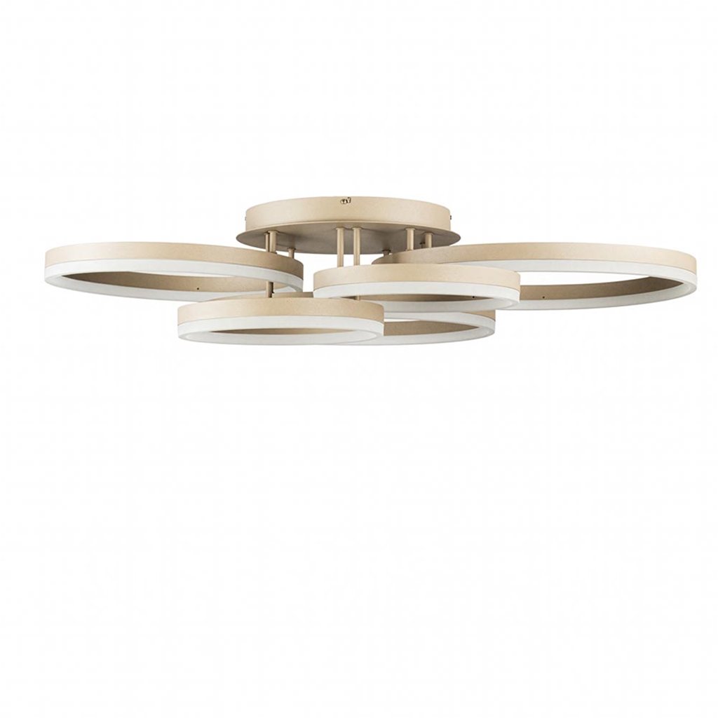 Moderne plafondlamp 5 LEDringen in de kleur zand