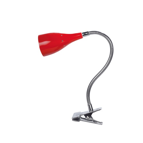 Klemlamp Elite flexibel bedlamp rood