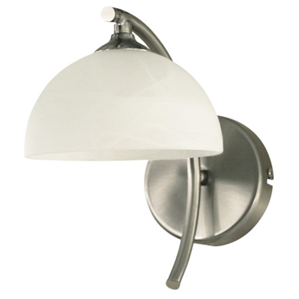 Wandlamp staal met gewolkt glas