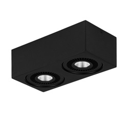 Opbouwspot box zwart 2-lichts led