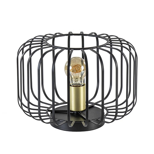 Moderne tafellamp zwart met brons