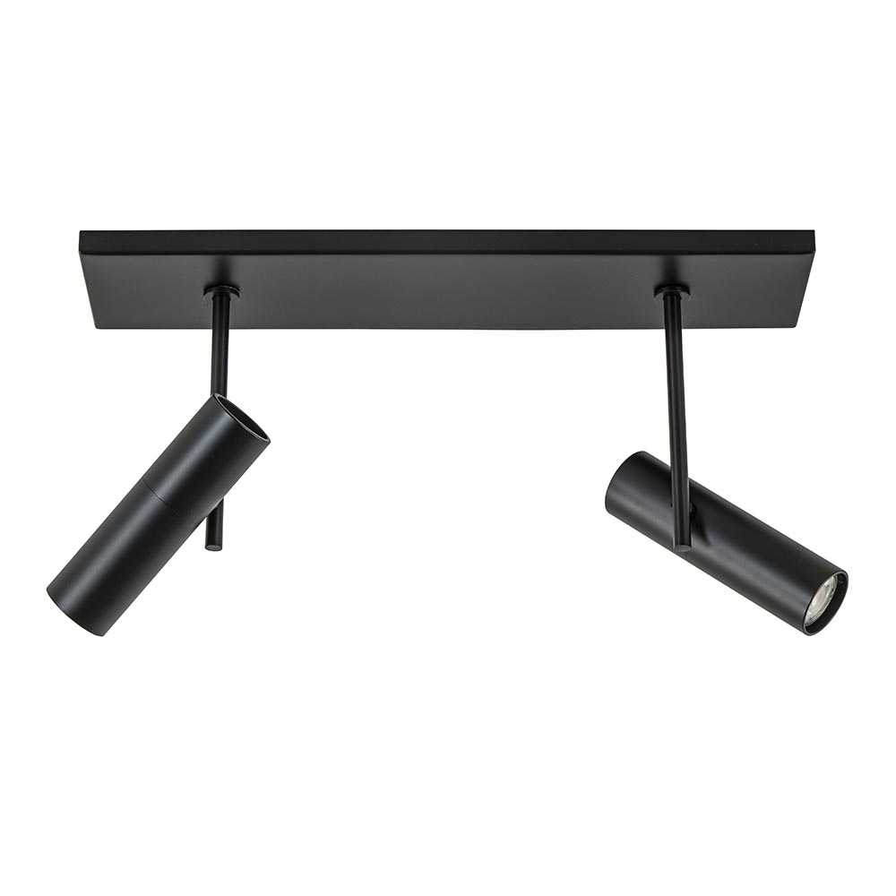 Plafondspot Trend 2L balk zwart gu10mini