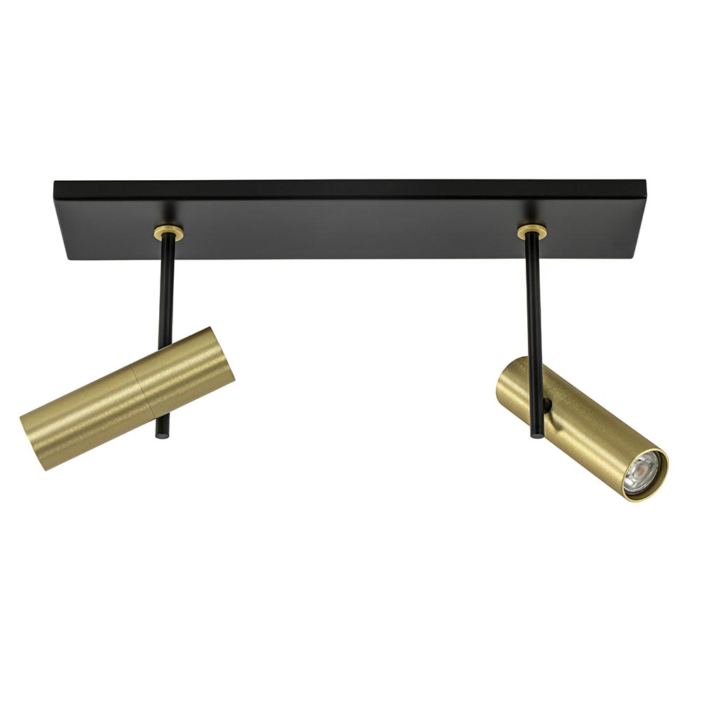 Plafondspot Trend 2L zwart/goud mini gu10