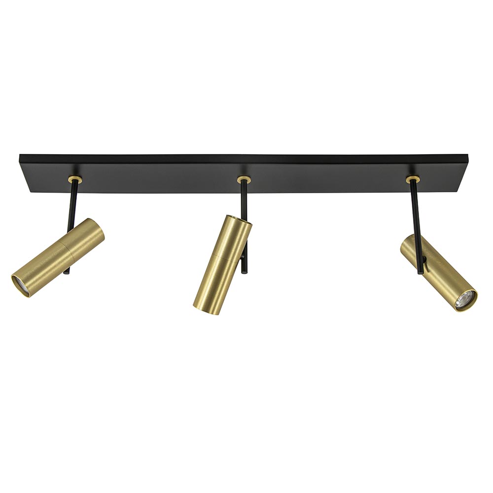 Plafondspot Trend 3L zwart/goud gu10 mini