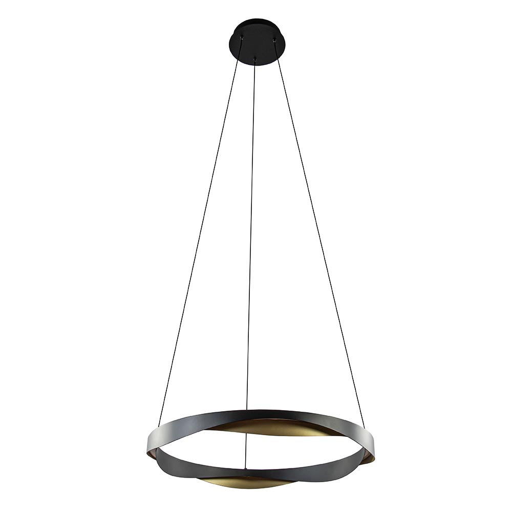 Hanglamp Ascoli 65 rond zwart/matgoud