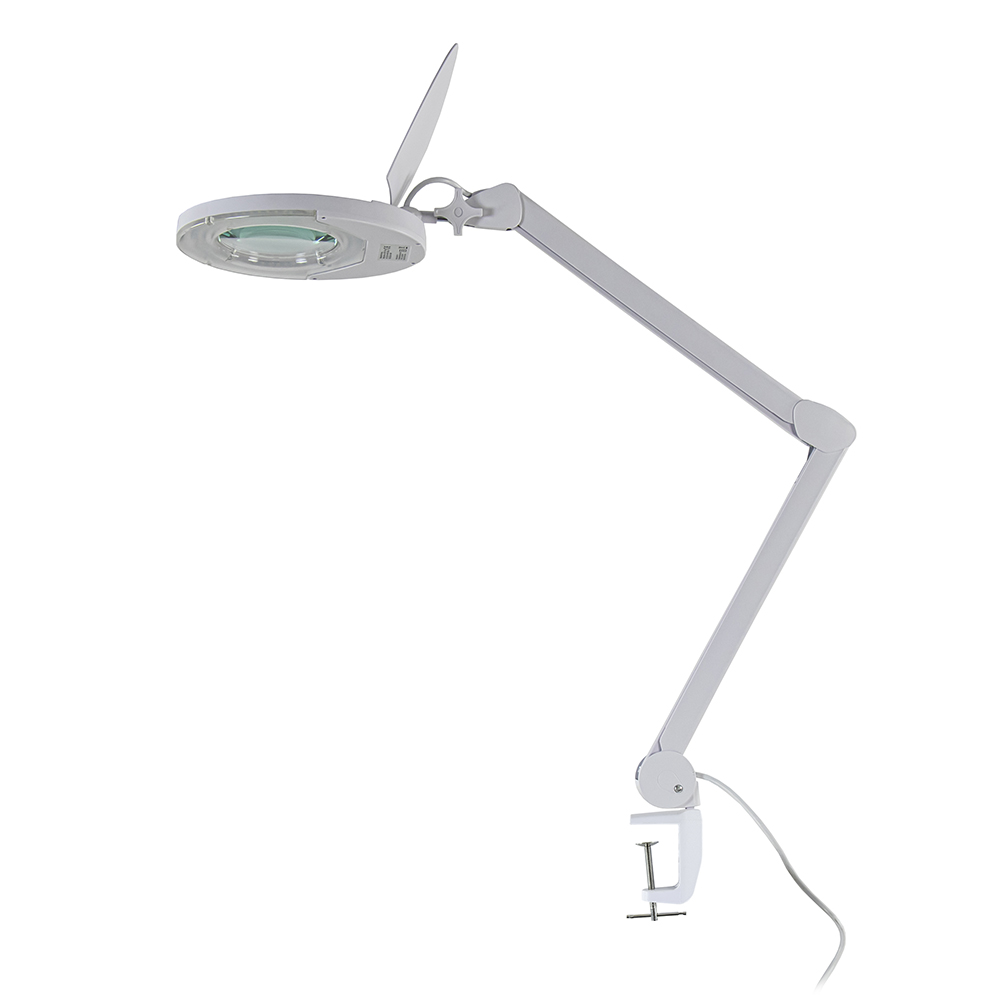 Moderne klemlamp wit inclusief LED en vergrootglas