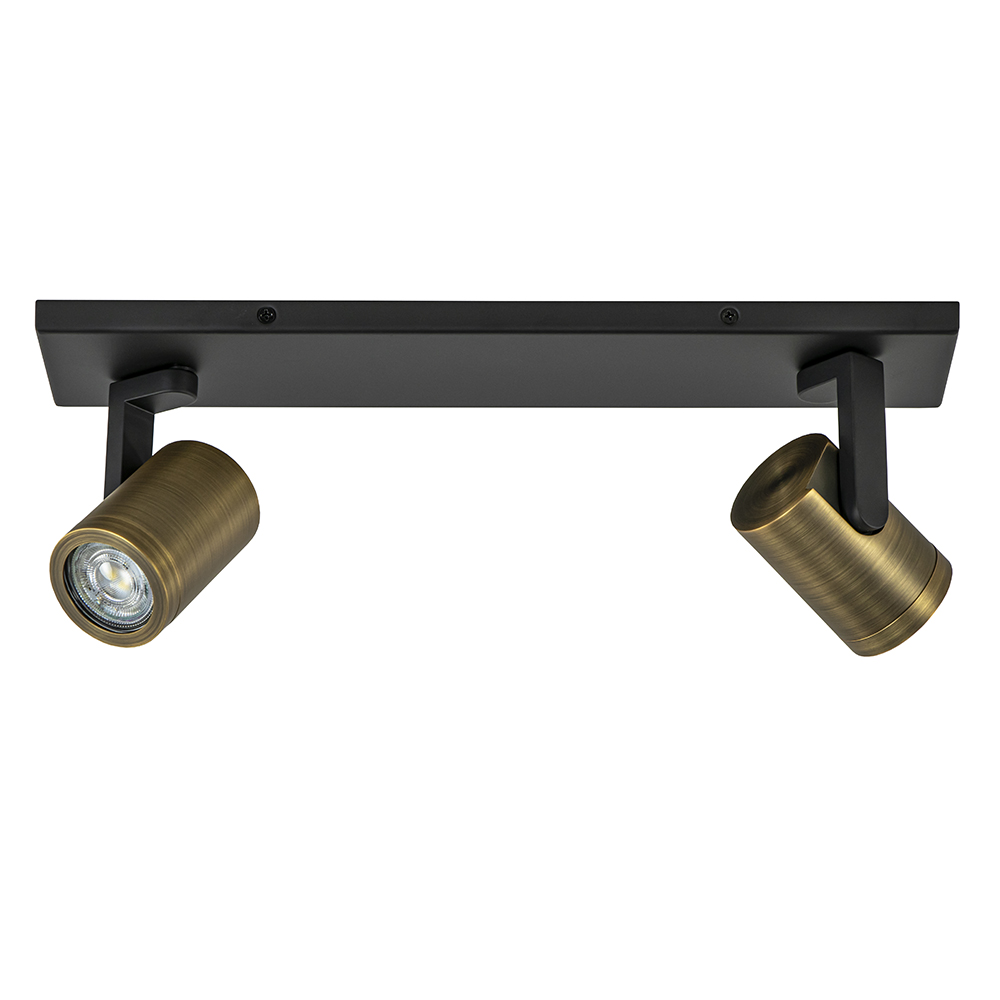 Plafondspot Halo 2L balk zwart/brons