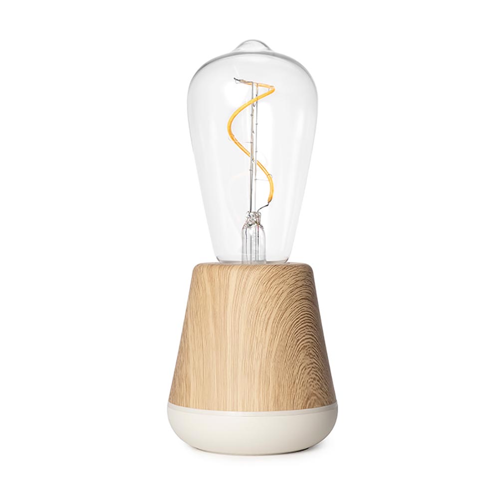 vertaling Zwaaien Aanhoudend Houten tafellamp met helder glas oplaadbaar/dimbaar | Straluma