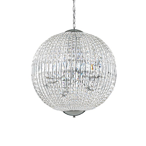 Luxe ronde hanglamp kristal met chroom