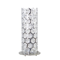 Luxe tafellamp chroom met kristal