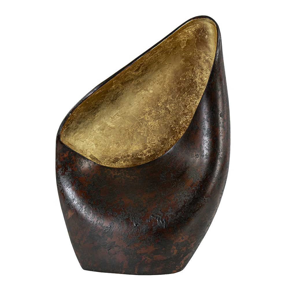 Decoratieve tafellamp corten brown met goldleaf