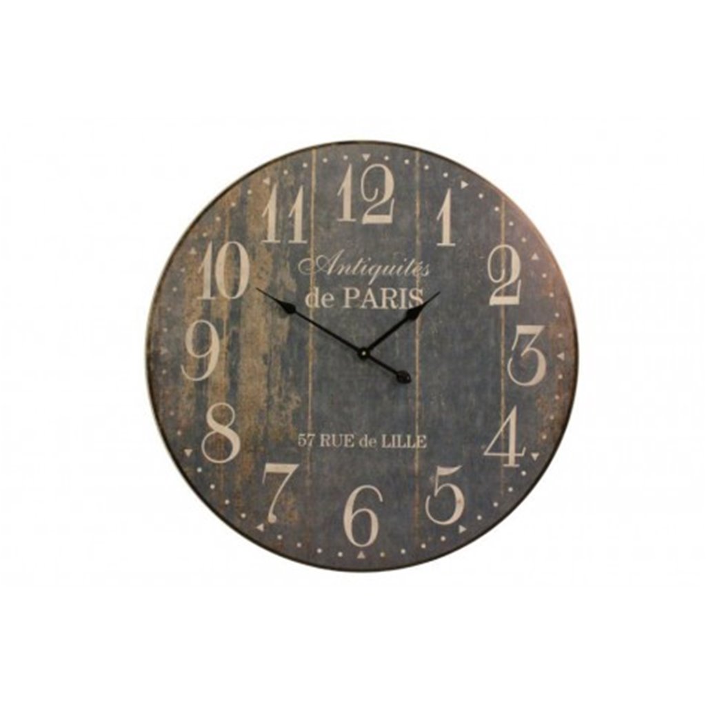 Klok Paris rond 80 cm in antiek blauw