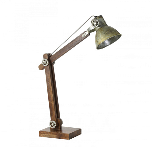 Light bureaulamp hout-staal Straluma