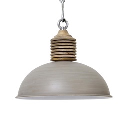 Light & Living hanglamp Avery grijs/hout