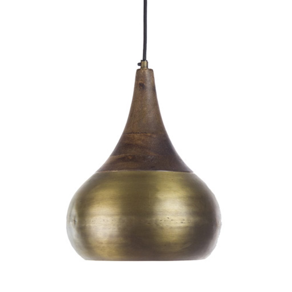 Light Living hanglamp brons/hout Saida
