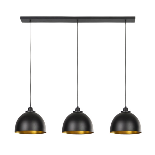 Heel salaris converteerbaar Eettafel hanglamp Kylie 3- lichts zwart-goud | Straluma