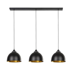 Isoleren ingewikkeld Of Chique hanglamp 3-lichts zwart met goud | Straluma