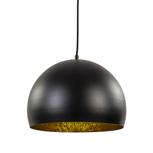 Hanglamp bol zwart/goud |