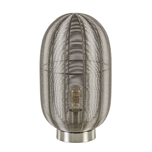 Zilveren draad tafellamp Ophra nikkel