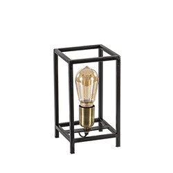 Zwarte tafellamp Marlay met brons L&L