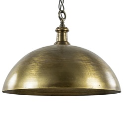Grote koepel hanglamp Demi 70 cm ruw oud brons