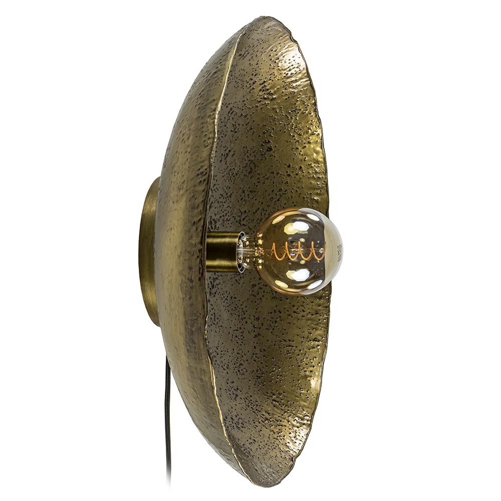 Met opzet brandwonden West Robuuste wandlamp Neva rond 50 cm antiek brons | Straluma