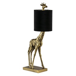 Light and Living tafellamp Giraffe antiek brons/velvet zwart