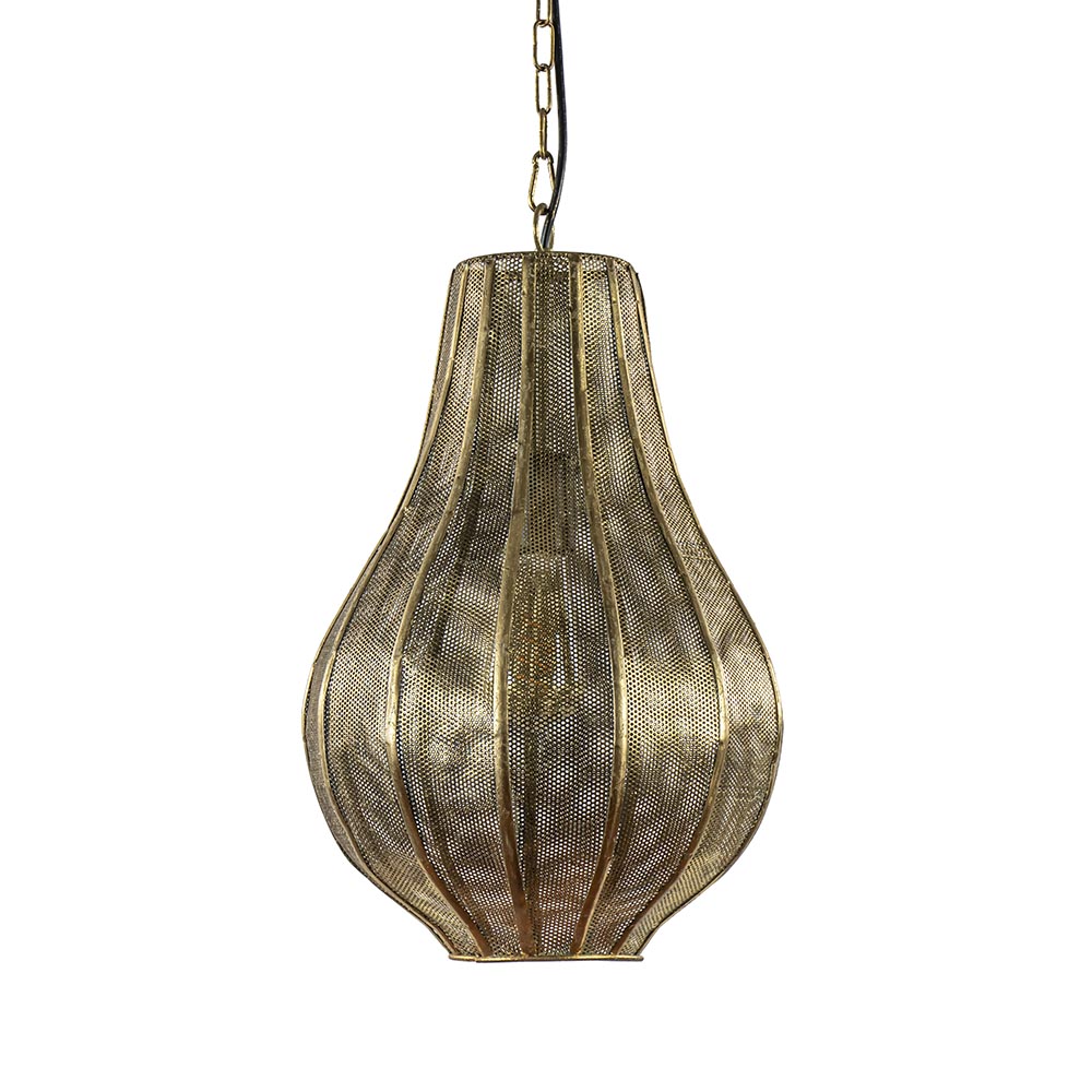 Landelijke druppel hanglamp goud Oosters